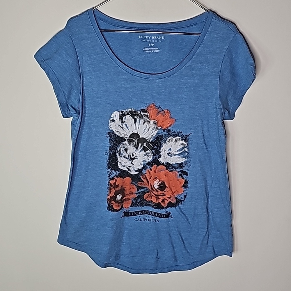Lucky Brand small blue short sleeve top